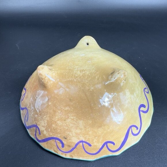 Hand Painted Mexican Pottery Footed Salsa Dish Trinket Dish Holder Vintage Decor - Picture 7 of 10